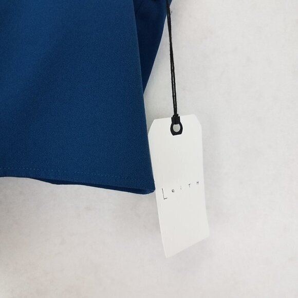 NEW Leith Nordstrom Women's Plus 1X Top Teal Exposed Zipper Crop Tank Sleeveless - Picture 2 of 7